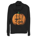 Junior's Marvel Logo Pumpkin Cowl Neck